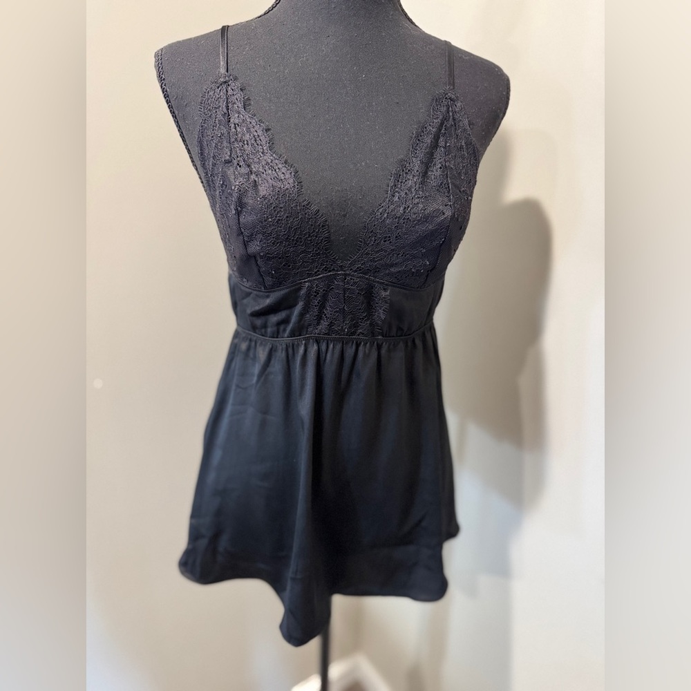 Victoria's Secret Black Camisole‎ Y2K Lingerie Goth Girlie grunge club  Small